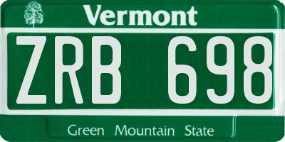 VT license plate ZRB698