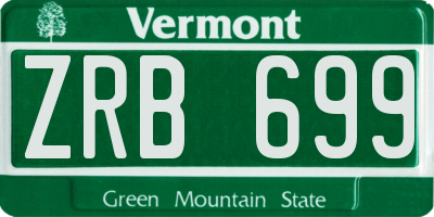 VT license plate ZRB699