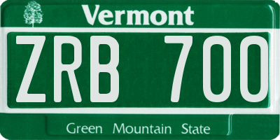VT license plate ZRB700