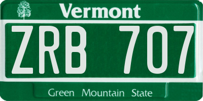 VT license plate ZRB707