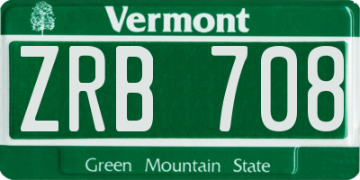 VT license plate ZRB708