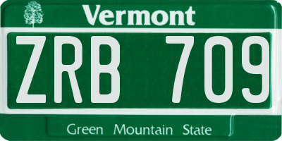 VT license plate ZRB709
