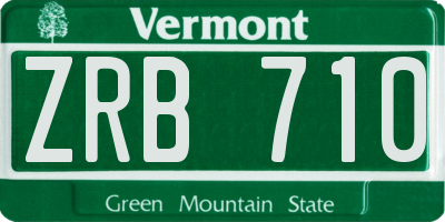 VT license plate ZRB710