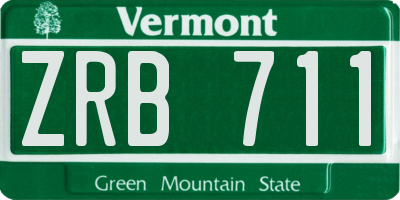 VT license plate ZRB711