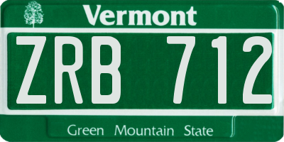 VT license plate ZRB712
