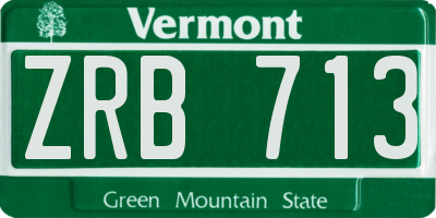 VT license plate ZRB713