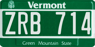 VT license plate ZRB714