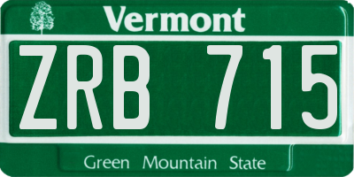 VT license plate ZRB715