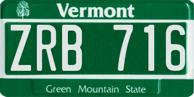 VT license plate ZRB716