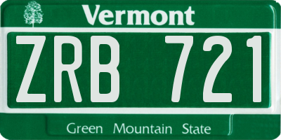 VT license plate ZRB721