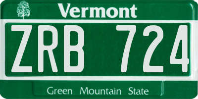 VT license plate ZRB724