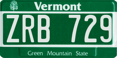 VT license plate ZRB729