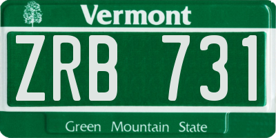 VT license plate ZRB731
