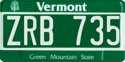 VT license plate ZRB735