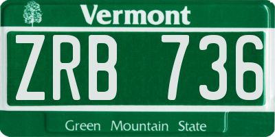 VT license plate ZRB736