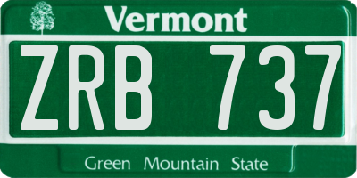 VT license plate ZRB737