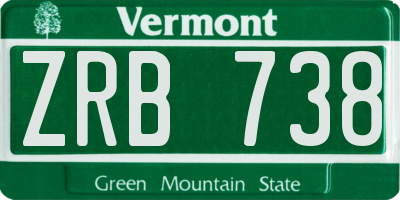 VT license plate ZRB738