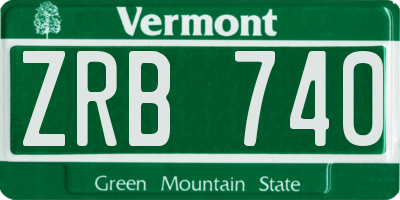 VT license plate ZRB740