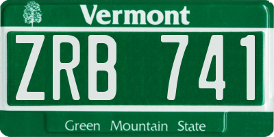 VT license plate ZRB741