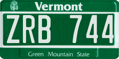 VT license plate ZRB744