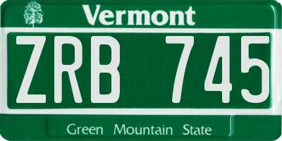 VT license plate ZRB745