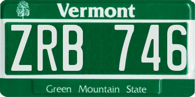 VT license plate ZRB746