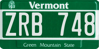 VT license plate ZRB748