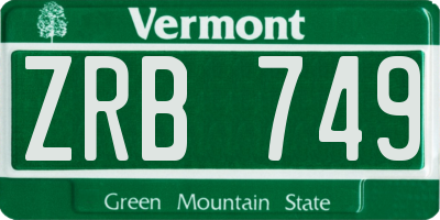 VT license plate ZRB749
