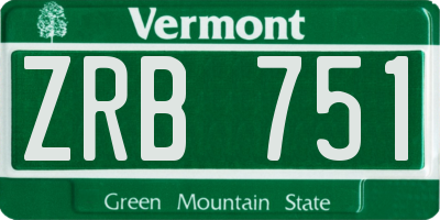 VT license plate ZRB751