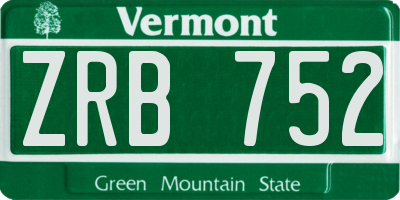 VT license plate ZRB752