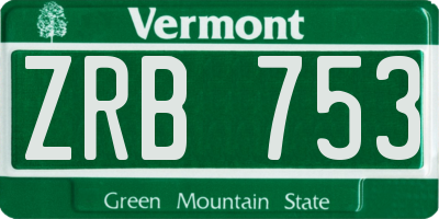 VT license plate ZRB753