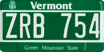VT license plate ZRB754