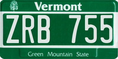VT license plate ZRB755