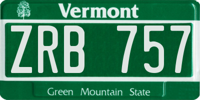VT license plate ZRB757
