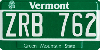 VT license plate ZRB762