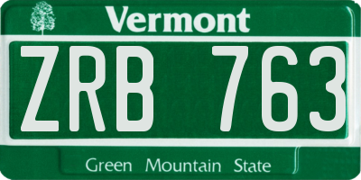 VT license plate ZRB763