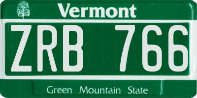VT license plate ZRB766
