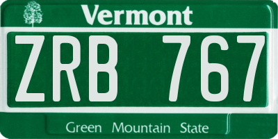 VT license plate ZRB767