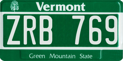 VT license plate ZRB769