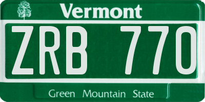 VT license plate ZRB770