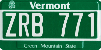 VT license plate ZRB771