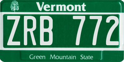 VT license plate ZRB772