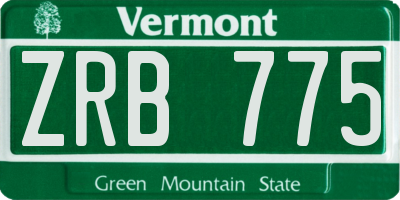 VT license plate ZRB775