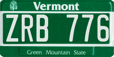 VT license plate ZRB776