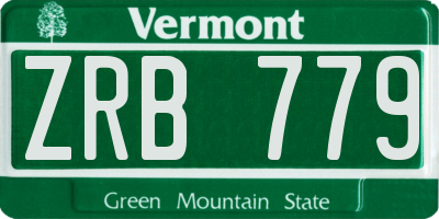 VT license plate ZRB779