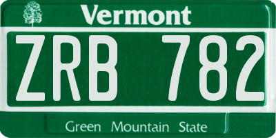 VT license plate ZRB782