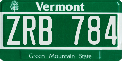 VT license plate ZRB784