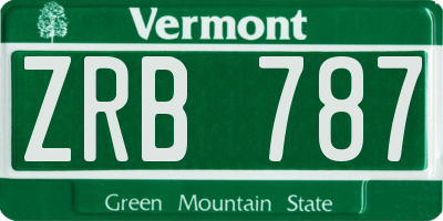 VT license plate ZRB787