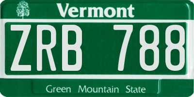 VT license plate ZRB788