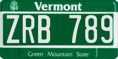 VT license plate ZRB789